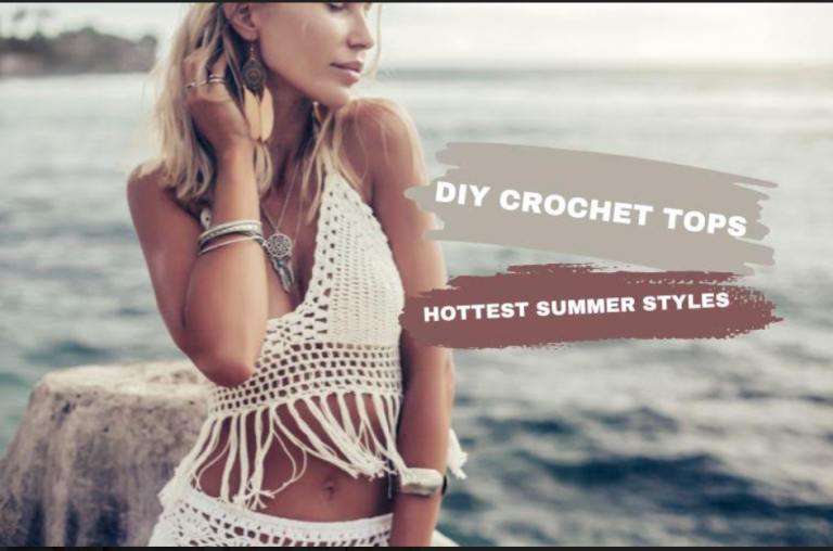 a woman wearing a white crochet top