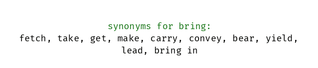 Synonym for Brings About