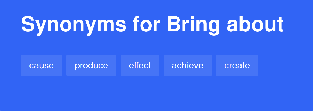 Synonym for Brings About